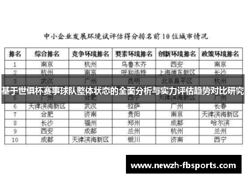 基于世俱杯赛事球队整体状态的全面分析与实力评估趋势对比研究